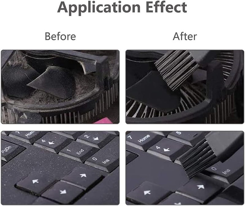 Nockchawon Keyboard Brush,6 in 1 Multi-Purpose Portable Plastic Handle Nylon Anti Static Brush Kit Fit for MacBook Laptop,Phone,Computer Keyboard,Machine,Car Interior Detailing,PP Handle,Razor Cleaning Brush - Image 3